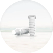 Picture of zirconia dental implants highlighting their strength and aesthetic.